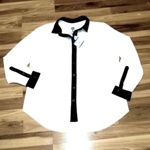 Anne Klein Sheer size 16 button down Blouse